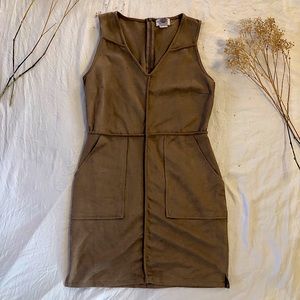 Camel Faux suede dress
